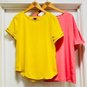 Ann Taylor Yellow & Salmon Color Blouses